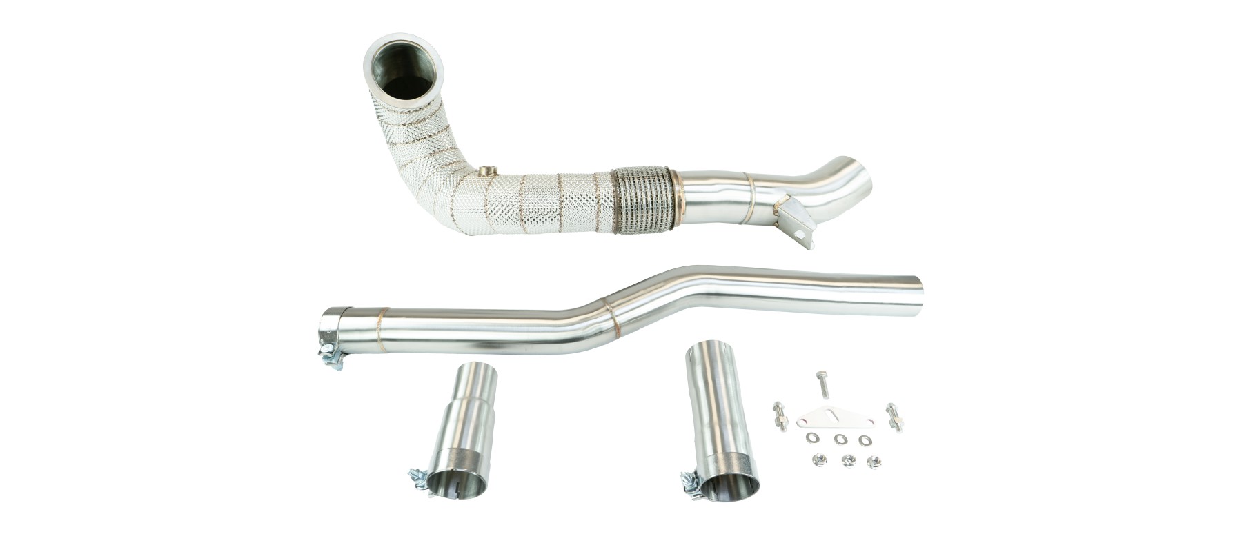 Black Mamba Decat Downpipes ( Heat Shield ) for Golf 7 R - S3 8V - Leon Cupra 4Drive - TTS 8S