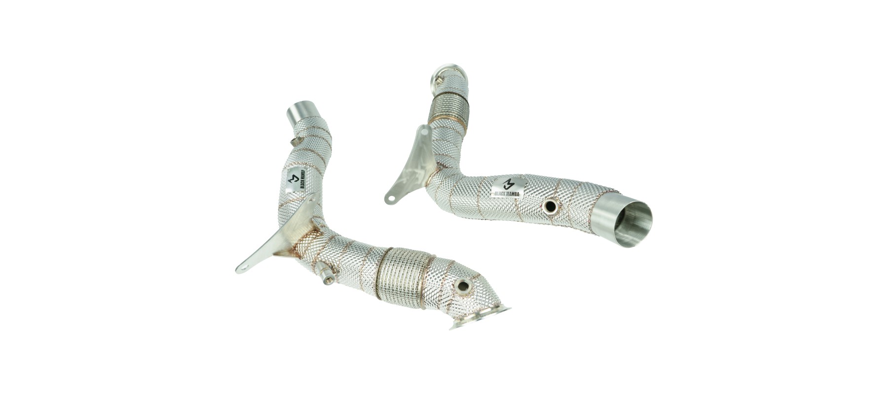 Black Mamba Decat Downpipes ( Heat Shield ) for Ferrari 488 15-18